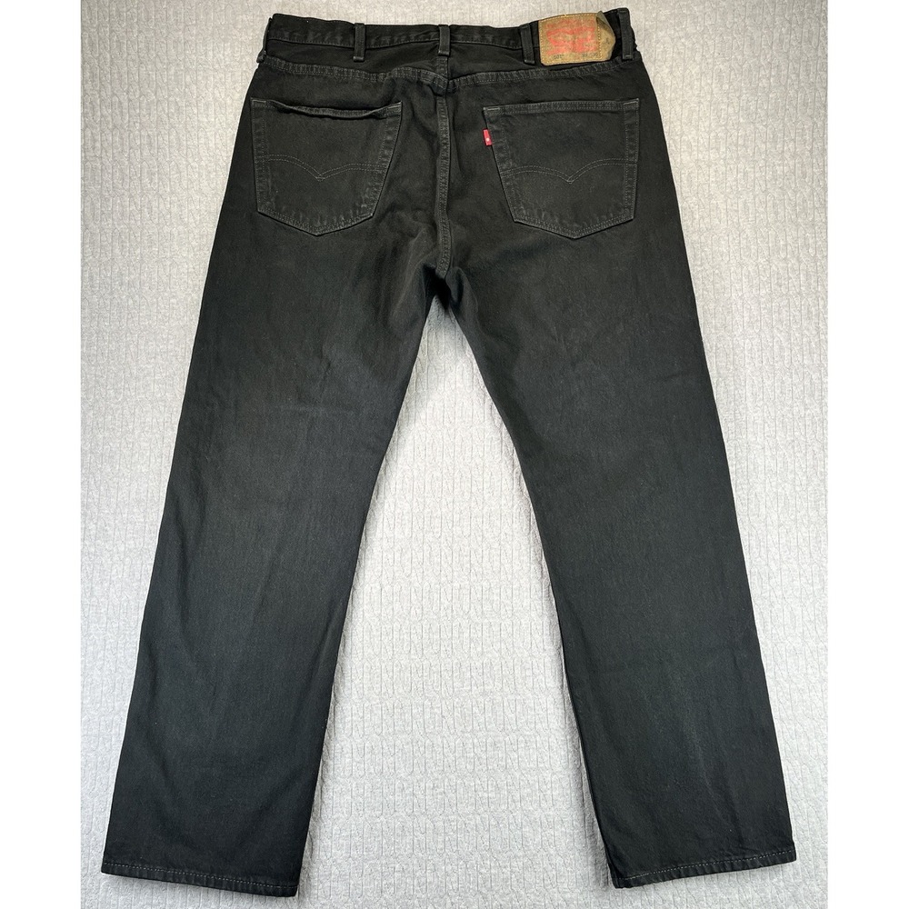 Levi 501 Jeans Men 38x30 Fits 36x30 Black Button Fly Denim Pants 00501-0660